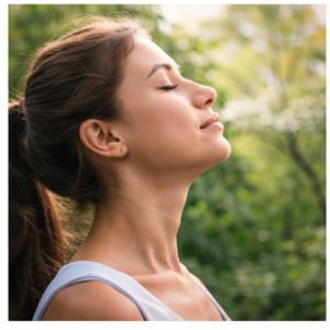 Person enjoying fresh air, lung health concept